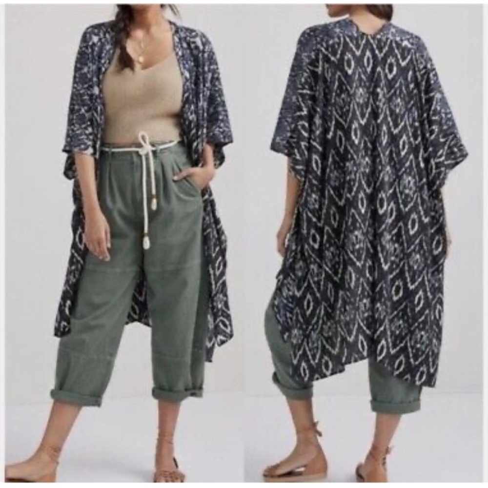 Anthropologie In Our Nature‎ ikat kimono cover up OS NWT